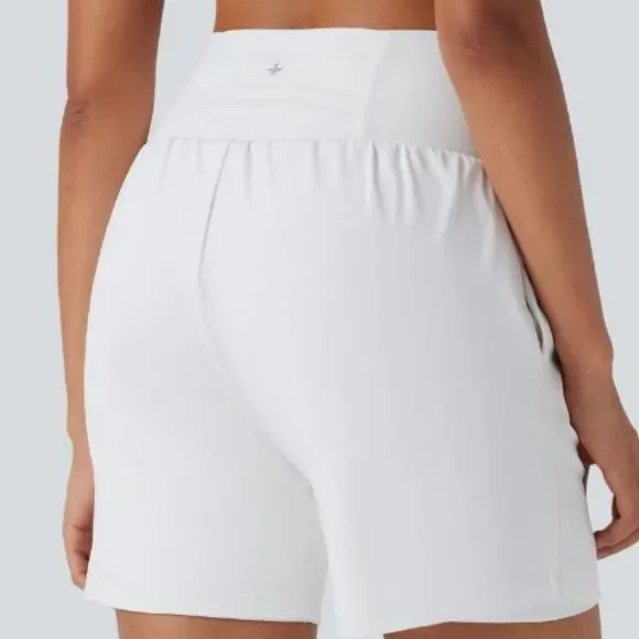 Halara SoftlyZero Airy Super High Waist 2-in-1 Cool Touch 7" Yoga Shorts White M - Picture 3 of 8